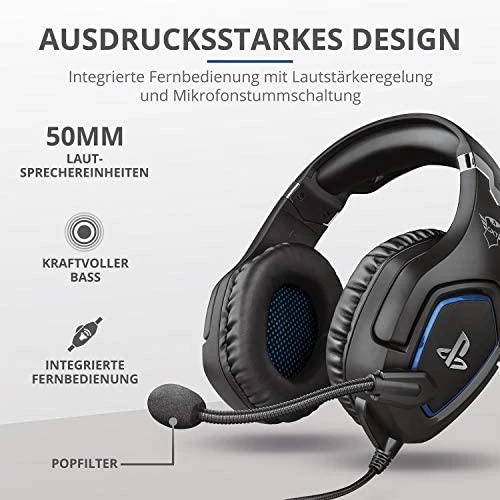 Žaidimų ausinės Trust GXT 488 Forze PS4 Gaming Headset PlayStation official licensed product, Juodos, 23530