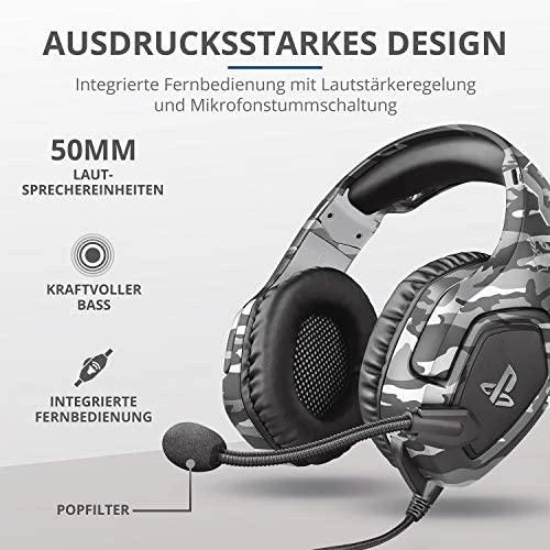 Žaidimų ausinės Trust GXT 488 Forze-G PS4 Ausinės Žaidimams PlayStation® official licensed product, Pilkos, 23531