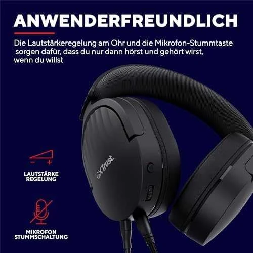 Trust GXT 489 FAYZO juodos laidinės ausinės