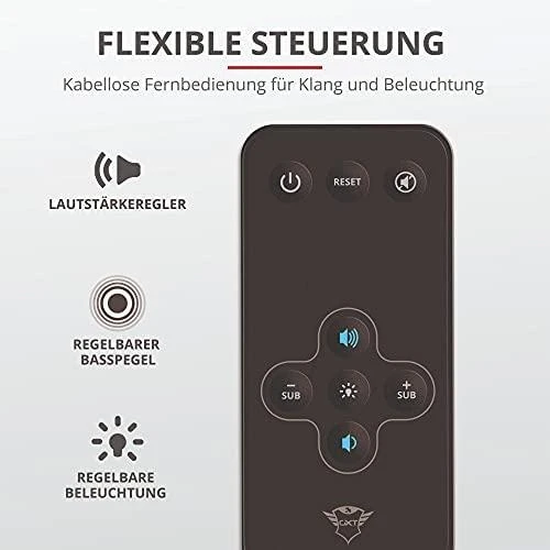 Kompiuterio kolonėlės Speaker Set Trust GXT 629 Tytan 2.1 RGB 22944 (2.1, juodos spalvos)