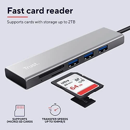 Trust Halyx USB 3.2 Gen 1 (3.1 Gen 1) Type-C 104 Mbit/s Aliuminio