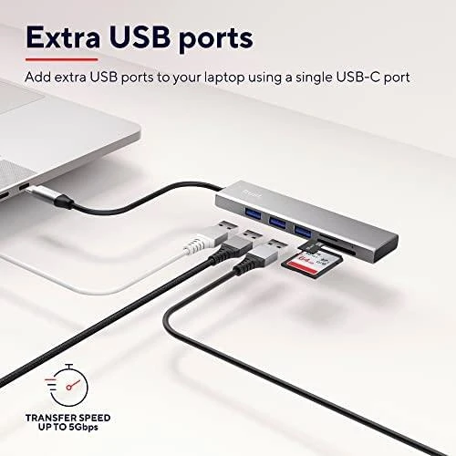 Trust Halyx USB-C adapteris su prijungtais prietaisais