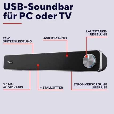 Kompiuterio kolonėlės „Trust Soundbar Arys“ kompiuterio garsiakalbiai