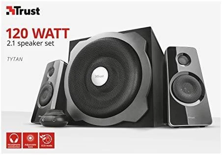 Kompiuterio kolonėlės Kolonėlės Trust Tytan 2.1 Subwoofer Juod