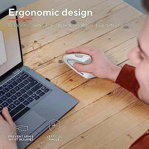 Trust Verto Vertical Ergonomic belaidė pelė baltas (25132)