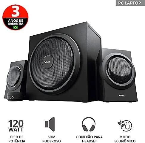 Kompiuterio kolonėlės Trust Yuri garsiakalbių komplektas 60 W Universal Juodas 2.1 kanalai 1 krypties 15 W