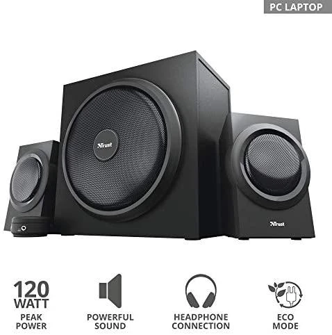 Kompiuterio kolonėlės Trust Yuri garsiakalbių komplektas 60 W Universal Juodas 2.1 kanalai 1 krypties 15 W