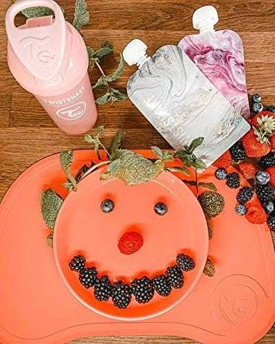 Twistshake lėkštutė su dangteliu rožinė 78159