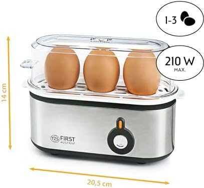 TZS First Austria Egg Boiler, Stainless Steel, 210W, Buzzer, 3 Eggs FA-5115-2