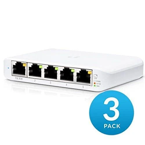 Šakotuvas UBIQUITI USW-Flex-Mini-3 jungiklis UniFi 5x RJ45 1000Mb/s 1x PoE 3 pakuotėse