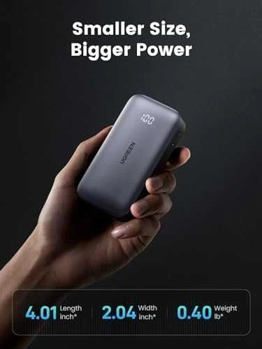 Powerbank 10000mAh 30W PD USB + USB-C UGREEN Nexode PB502 juodos spalvos