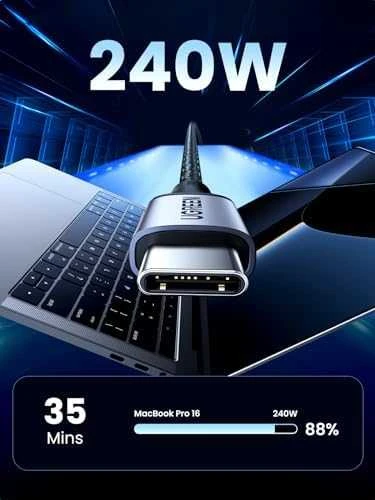 Laidas USB-C į USB-C UGREEN 15311, 1m (pilkas)