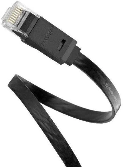 UGREEN Ethernet RJ45 plokščiojo tinklo kabelis, Cat.6, UTP, 15m (juodas)