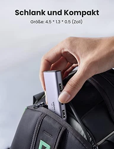 UGREEN CM511 5-in-1 adapteris šakotuvas USB-C – 3x USB3.0 HDMI TF/SD