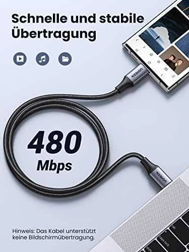 HP USB-C-USB-C UGREEN USB4 kabelis, 240W, 2m (fekete)