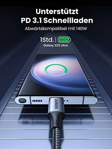 HP USB-C-USB-C UGREEN USB4 kabelis, 240W, 2m (fekete)