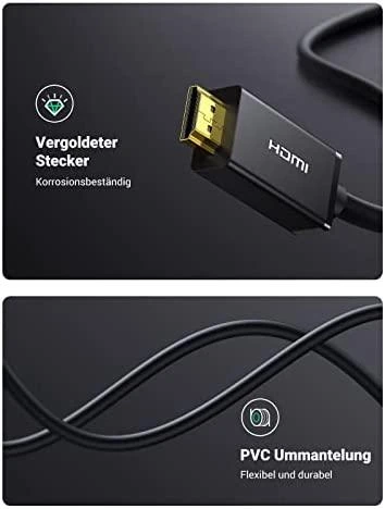 UGREEN DP101 DisplayPort - HDMI kabelis FullHD 5m