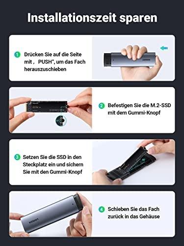 UGREEN CM400 M.2 SSD namas, NVMe, SATA, 10 Gbps, USB-C (šürke)