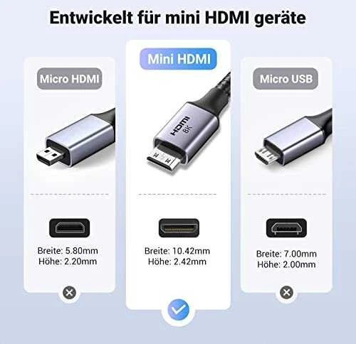 UGREEN Mini HDMI kabelis 4K60Hz 2m 8k (juodas) HD163 15515