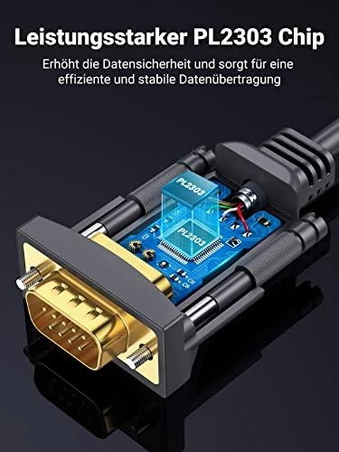 UGREEN USB į RS232 nuoseklusis kabelis USB serijinis DB9