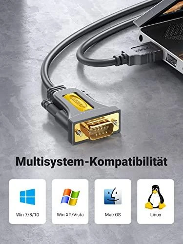 UGREEN USB į RS232 nuoseklusis kabelis USB serijinis DB9