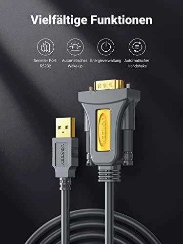UGREEN USB į RS232 nuoseklusis kabelis USB serijinis DB9