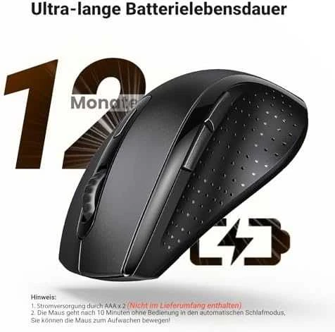 Ugreen Belaidė kompiuterinė pelė 2.4GHz, juoda