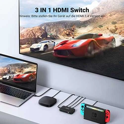UGREEN šakotuvas CM332 3in1 HDMI 1.4 4K 30 Hz - Juodas