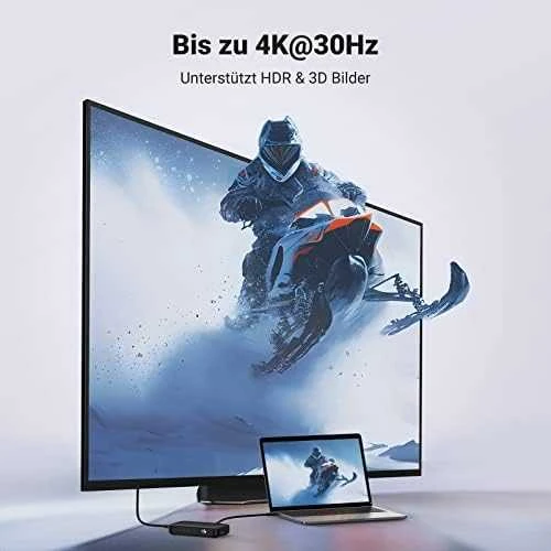 UGREEN šakotuvas CM332 3in1 HDMI 1.4 4K 30 Hz - Juodas