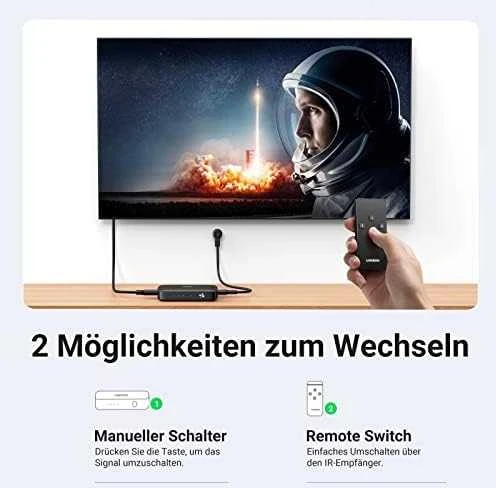 UGREEN šakotuvas CM332 3in1 HDMI 1.4 4K 30 Hz - Juodas