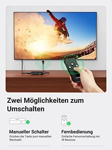 UGREEN šakotuvas CM332 3in1 HDMI 1.4 4K 30 Hz - Juodas