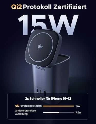 Ugreen X555 USB + 2x USB-C, 65W, GaN