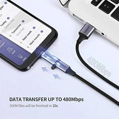 USB-C – micro USB adapteris UGREEN US282 Pilkas