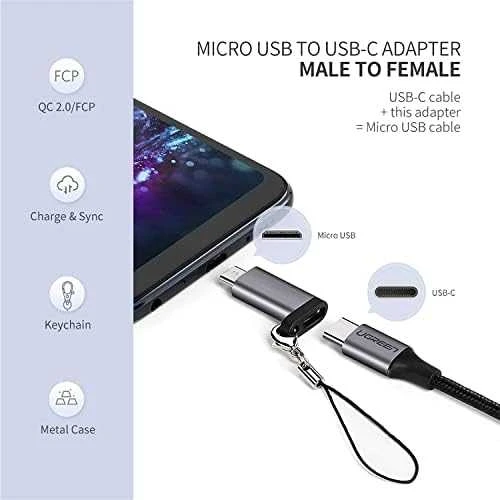 USB-C – micro USB adapteris UGREEN US282 Pilkas