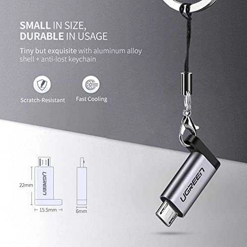 USB-C – micro USB adapteris UGREEN US282 Pilkas