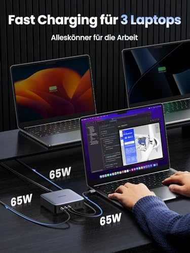 UGREEN 2USB-A+4USB-C 200W Desktop greitasis įkroviklis, pilkas