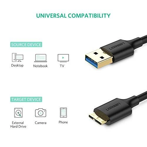 Kabelis UGREEN US130 USB 3.0 - micro USB 3.0, 1m