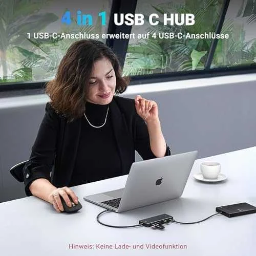 Ugreen Šakotuvas USB-C 4 prievadų (USB-C 3.2 Gen2) 30cm, juodas