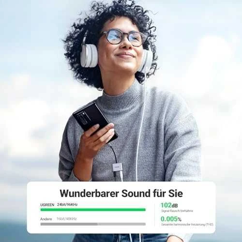 UGREEN CM231 garso adapteris USB-C prie mini lizdo 3.5 mm (pilka)