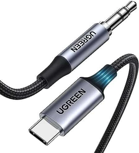 UGREEN CM450 USB-C - AUX 3.5mm laidas 1m juodas