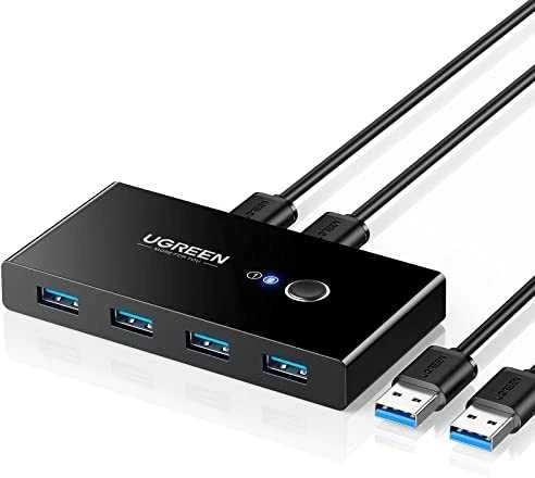 USB jungiklis KVM USB 2x4 UGREEN USB 3.0