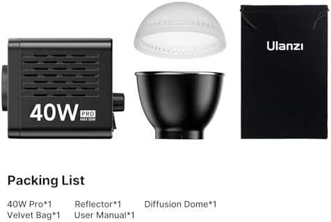 Apšvietimo Įranga - ULANZI L023 40W Pro LED Šviesa 2500-6500K Mini Bowens