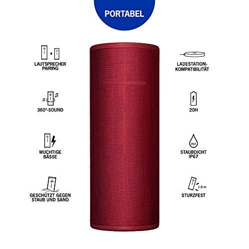 Bluetooth kolonėlė Logitech Ultimate Ears Megaboom 3, Raudona