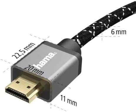 Cable Hama HDMI™ 2.1 auksinis-pl. 5m
