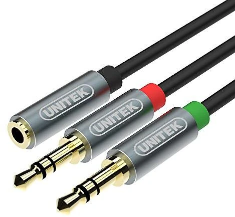 UNITEK Y-C957ABK Unitek Cable miniJack 3,5mm (F) - 2x 3,5mm (M) Y-C957ABK