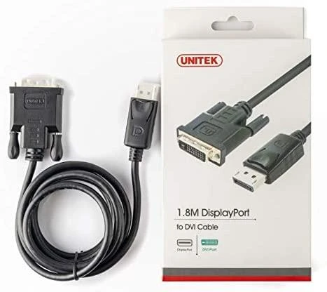 UNITEK Y-5118BA Unitek laidas DisplayPort prie DVI 1,8m, Y-5118BA