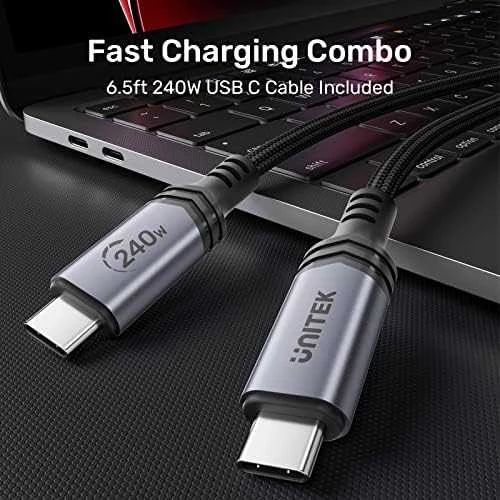UNITEK CHARGER P1115A GaN 2x USB-C 1x USB-A PD 140W Juodas