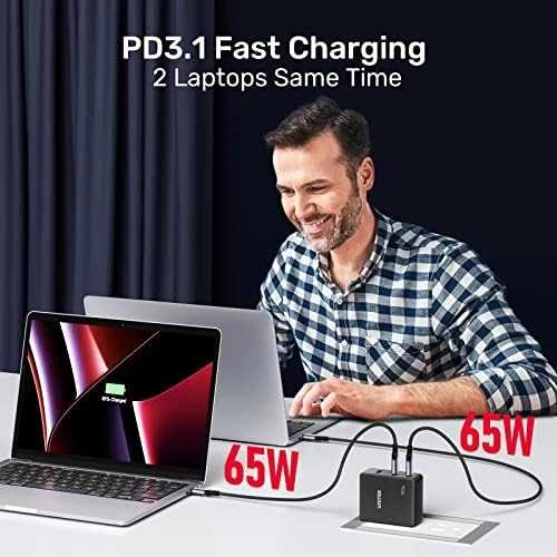 UNITEK CHARGER P1115A GaN 2x USB-C 1x USB-A PD 140W Juodas