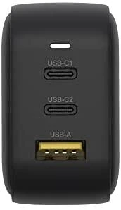UNITEK CHARGER GaN 2x USB-C 1x USB-A PD QC 3.0 66W Juodas