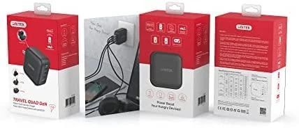 UNITEK CHARGER GaN 2x USB-C 1x USB-A PD QC 3.0 66W Juodas